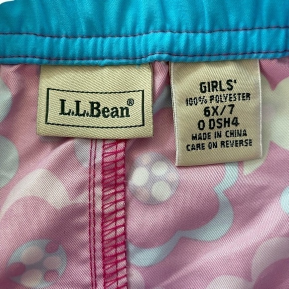 L.L. Bean Skirt Pockets Bright Florals Pink Blue Purple Green Girls Size 6X/7 - Picture 6 of 7